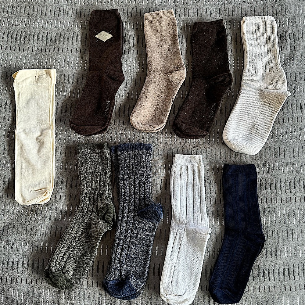 2/$15 - 9 pairs of dress and casual Socks